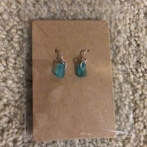 Silver with sea glass earrings